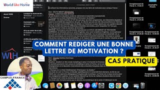 Comment écrire une lettre de motivation pour campus France  Cas de la maintenance industrielle [upl. by Ainedrag]