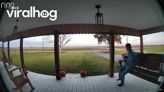 Man Takes a Seat on Broken Bench Swing  ViralHog [upl. by Orran]