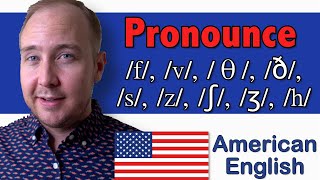 Fricatives f v θ ð s z ʃ ʒ h  44 Sounds of American English [upl. by Traweek936]