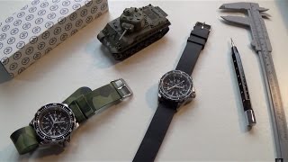 Genuine Military Watches  Marathon Diver Review amp Comparison  Medium amp GSAR Full Size Automatic [upl. by Ardnwahs]