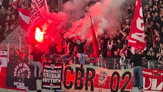 Ultras Energie Cottbus mit Pyro in Erzgebirgstadion  Erzgebirge Aue  Energie Cottbus 13  3Liga [upl. by Ernst]