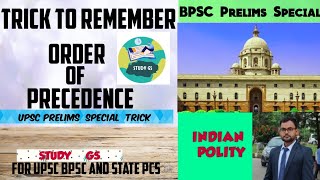 ORDER OF PRECEDENCE WITH TRICK TO REMEBER upsc bpsc polity upsctricks bpsc67 laxmikant [upl. by Ateerys]