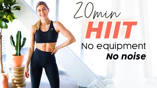 20 MIN HOME HIIT WORKOUT  No equipment no noise no impact [upl. by Enelyad916]