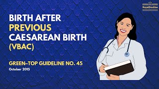 Birth After Previous Caesarean Birth VBAC  5minute Guideline  RCOG [upl. by Latoyia406]