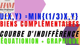 TDMicroéconomieEX3EFonction dUtilitéCourbe dIndifférenceDeux biens complémentaires Equation [upl. by Saidnac923]