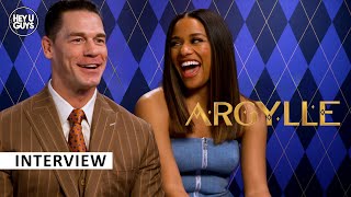 John Cena amp Ariana DeBose on Argylle 80s action films Henry Cavills sexy confident haircut [upl. by Nudd]