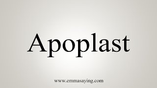 How To Say Apoplast [upl. by Adiari]