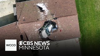 Car flies into roof of La Crescent home [upl. by Three187]