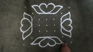 Beautiful daily dots rangoli designs for beginners 7×7 dots rangoli designs for daily  kolam 2024 [upl. by Meyeroff]