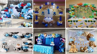 Theme Based Birthday Decoration ideas for Baby Boy blue theme Birthday Decoration Ideas at Home [upl. by Amilah]