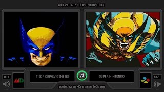 Wolverine Adamantium Rage Sega Genesis vs Snes Side by Side Comparison [upl. by Havard]