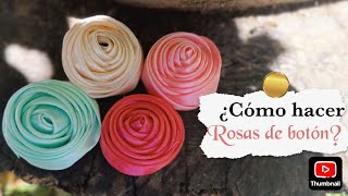 ¿Cómo hacer rosas de botón listón satinado craftideas manualidadesflorales [upl. by Noivaz277]