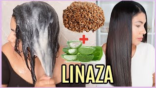 LINAZA Y SABILA PARA TENER EL CABELLO SANO Y LARGO EN DÍAS [upl. by Samella]