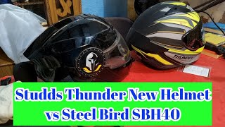 Studds Thunder New Helmet vs Steel Bird SBH40 [upl. by Denoting]