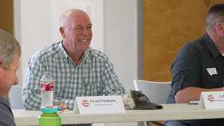 Gianforte holds roundtable in Broadus for Remington Fire relief [upl. by Bourque608]