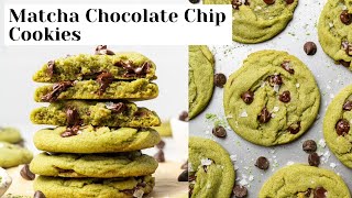 Matcha Chocolate Chip Cookies 20 Minute Recipe [upl. by Nollahs]