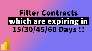 PowerBI Dashboard for contracts expiring in N no of Days  Tutorial for Beginners  MiTutorials [upl. by Nairde]