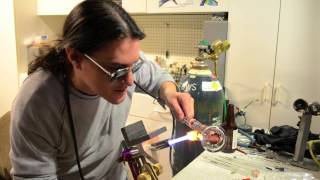 DAB LAB TV  Glassblowing 1 Blu Sun Glass Demo  Handworked Joints [upl. by Kentigerma]