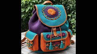 diy best crochet floral school bag design ideas for you trendingshort [upl. by Doig399]