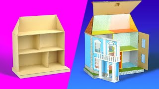 How to make cardboard twostory doll house mansion [upl. by Niloc555]