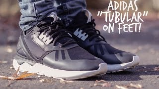 Adidas Tubular  BlackWhite  On Feet [upl. by Annodam947]