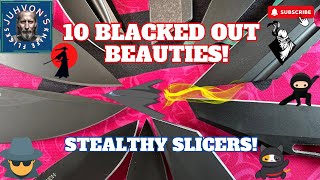 Top 10 Blacked Out Pocket Knives from my Collection [upl. by Buchalter]