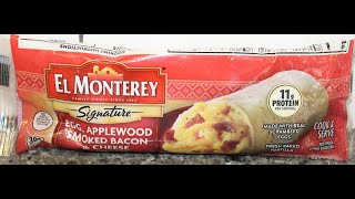 El Monterey Signature Egg Applewood Smoked Bacon amp Cheese Burrito Review [upl. by Phillie]