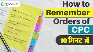 Tricks to Remember Orders of CPC  Learn CPC easily amp quickly  Orders of Civil Procedure Code [upl. by Cassey]