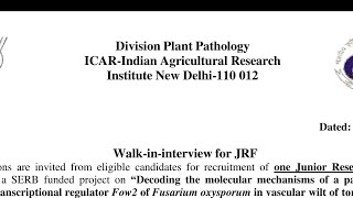 ICAR IARI JRF Recruitment 2024  Latest Job Vacancy in New Delhi  Apply Now job jobs delhi [upl. by Edorej149]