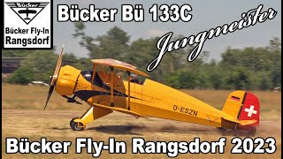 Bücker FlyIn Rangsdorf 2023  Bücker Bü 133C DESZN Jungmeister [upl. by Joeann]