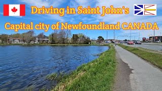 Driving in St Johns Newfoundland Canada  St Johns city of Newfoundland Canada [upl. by Apollus]