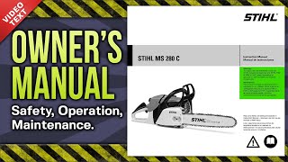 Owners Manual STIHL MS 280 C Chain Saw [upl. by Tollmann]