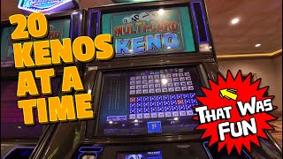 20 KENO cards at ONCE — MultiCard Keno Win At Gold Coast keno vegas [upl. by Godfrey]