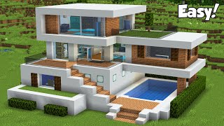 Minecraft How to Build a Modern House Tutorial Easy 32  Interior in Description [upl. by Benton]