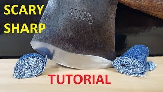 How to Sharpen a Hatchet or Axe to a Scary Sharp Edge [upl. by Eutnoj]