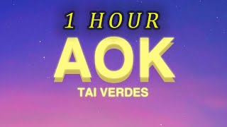 1 HOUR 🕐  Tai Verdes  AOK Lyrics [upl. by Aiveneg]