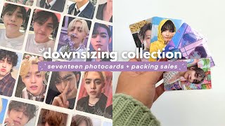 downsizing my collection 🖇📮 seventeen mostly scoups photocards  pack with me [upl. by Eelnyl]