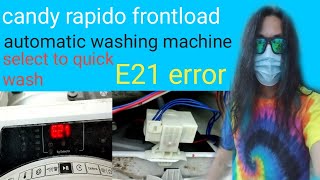 CANDY rapido washingmachine E21 error subscribe [upl. by Salangia]