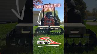 Testing The Brinly Spike Aerator for the First Time Worth It [upl. by Nosloc769]