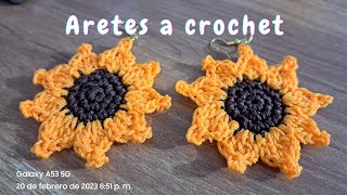 aretes tejidos a crochet  girasoles a crochet [upl. by Alana17]