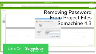 SoMachine v43  Removing Password protection from a project  Schneider Electric [upl. by Omidyar]