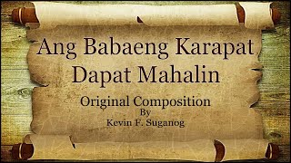 ANG BABAENG KARAPAT DAPAT MAHALIN Tagalog Spoken Poetry Original Composition [upl. by Prader]