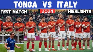 Tonga Vs Italy Test Match Highlights  2024 [upl. by Zsolway]