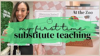 My First Time Substitute Teaching  Substitute Teacher Vlog [upl. by Elleahcim487]