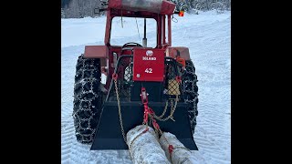 Test av igland 42 vinsj  Massey ferguson  Husquvarna 550 og Stihl 261 [upl. by Ynnos903]