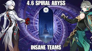 ARLECCHINO AND ALHAITHAM DESTROY THE NEW 46 SPIRAL ABYSS  Genshin Impact [upl. by Marriott]