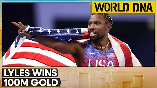 Paris Olympics 2024 Noah Lyles wins 100m gold in a photo finish  WION World DNA [upl. by Winchester]