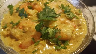 Recette de CURRY DE CREVETTE AU LAIT DE COCO 🥥🦐 [upl. by Ytram]