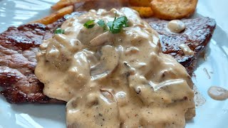 STEAK SAUCE CHAMPIGNONS 👌 جهزي ستيك فيليه اللحم مع صلصه كريمه الفطر مثل المطاعم [upl. by Edrei]