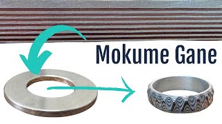 How to make a mokume gane ring in guri bori silver amp copper Japanese jewelry 木目金 [upl. by Ennasor345]